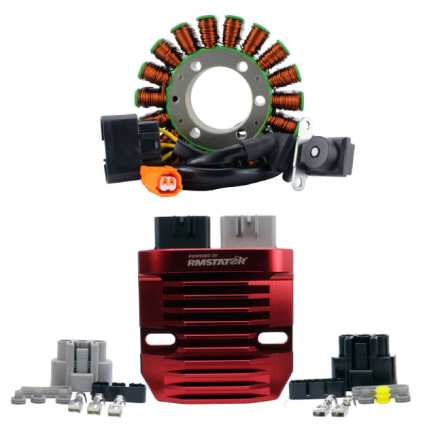 RMS900-107352 | Kit Stator + RMSTATOR Red Machined Aluminum Mosfet Regulator for Honda TRX 420 Rancher FA 2014-2019 |